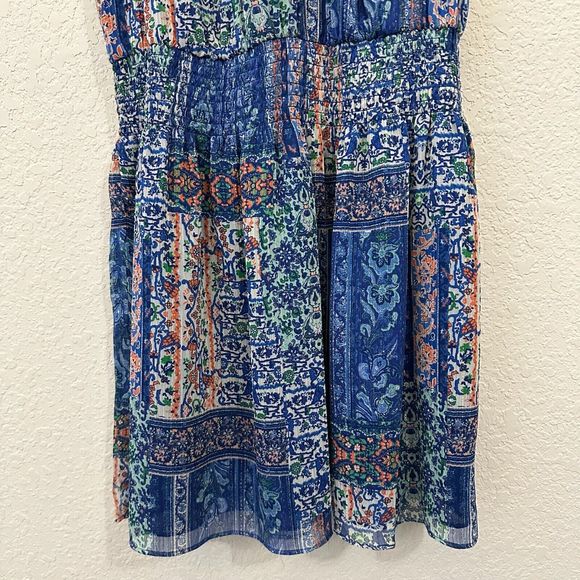 RAMY BROOK Patchwork Printed Paris Mini Dress in Blue Patchwork - Picture 4 of 13